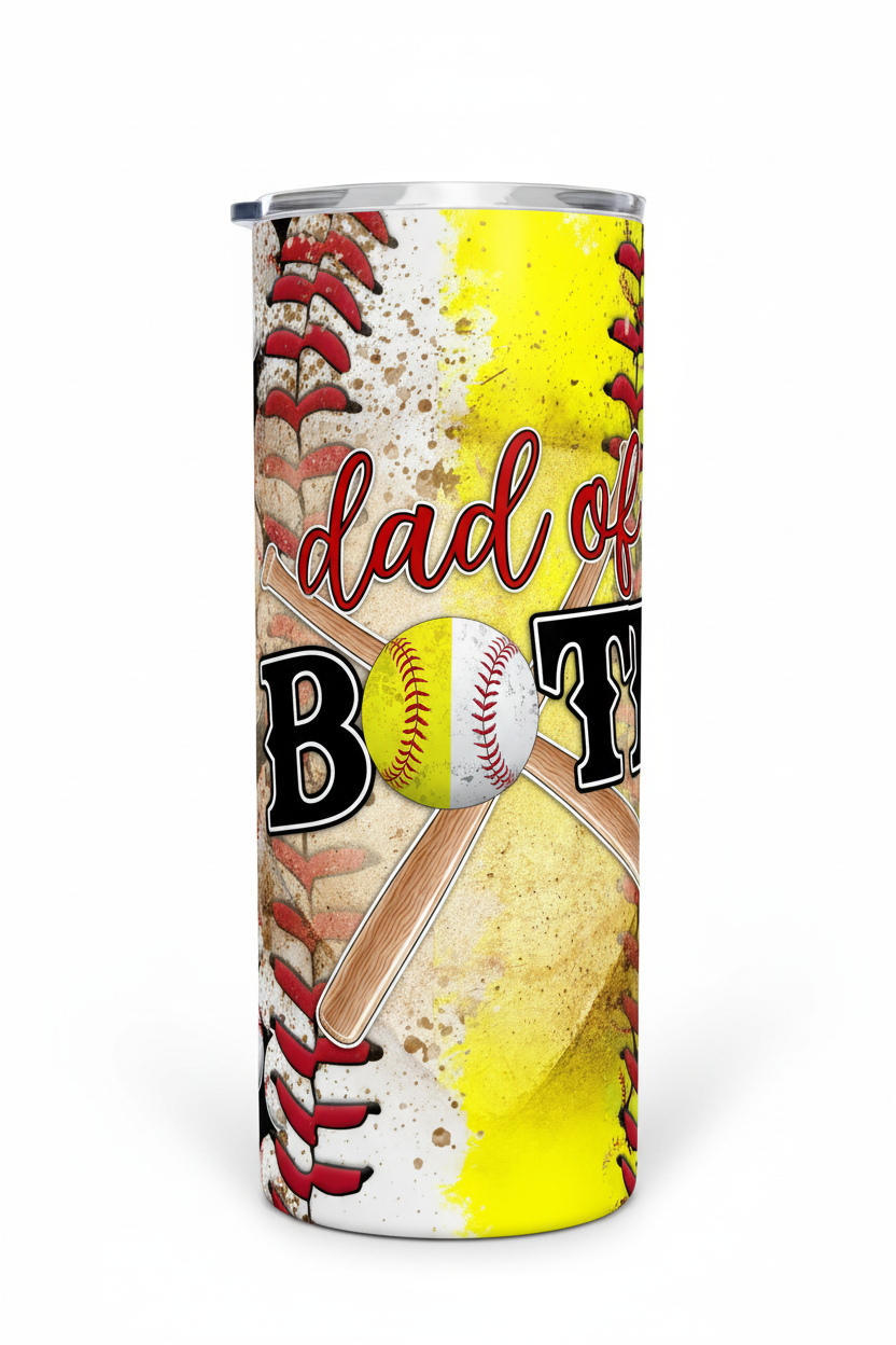 30 oz skinny tumbler with dad of both design