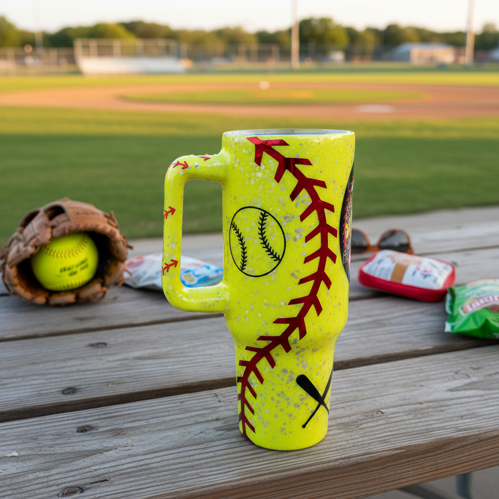 Neon Softball Mom Tumbler - New Lifestyle 2