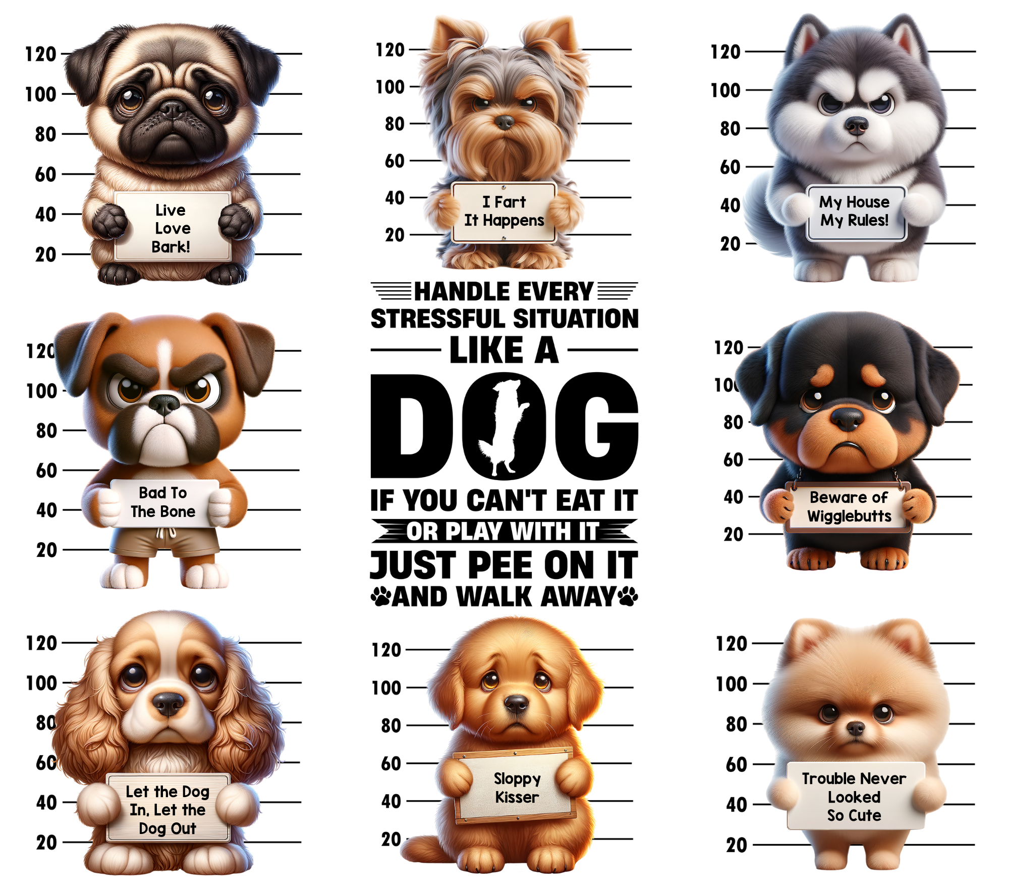 DOG LINEUP SUBLIMATION TUMBLER